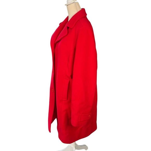 L.L. Bean Women's Bellandi Wool Pea Coat Red Size 18 Regular - Picture 2 of 8
